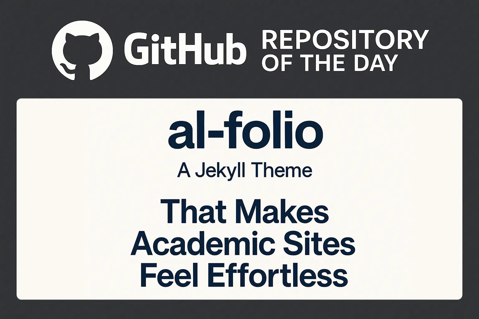 al-folio: A Jekyll Theme That Makes Academic Sites Feel Effortless ...