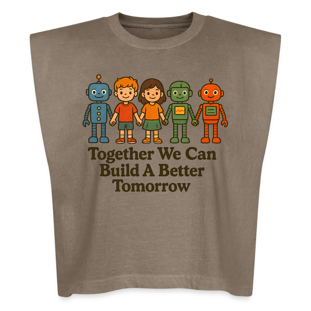 Together We Can Build A Better Tomorrow American Apparel Women's Garment Dyed Muscle Tank